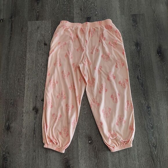 Disney 100 Minnie Mouse Fleece 2 Piece Pajama Set Pink Size L (12-14) - Picture 5 of 7